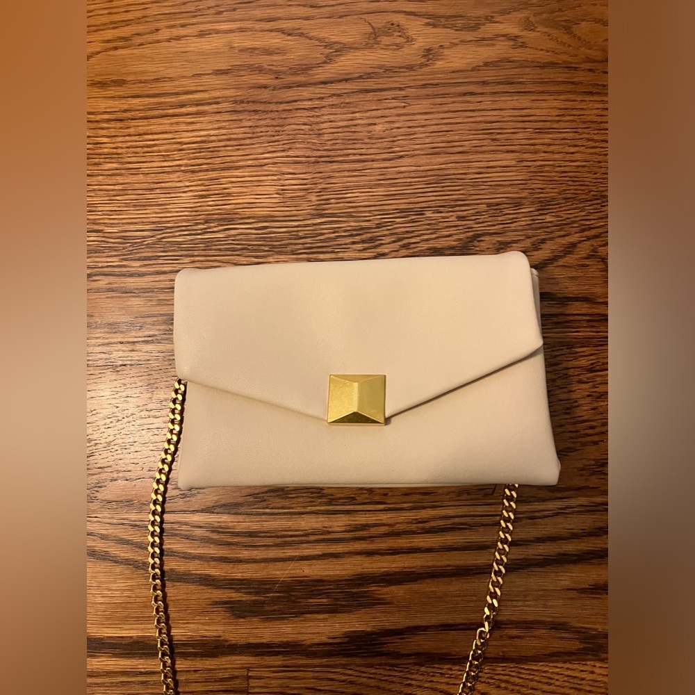 MANGO leather cream colored purse NWT